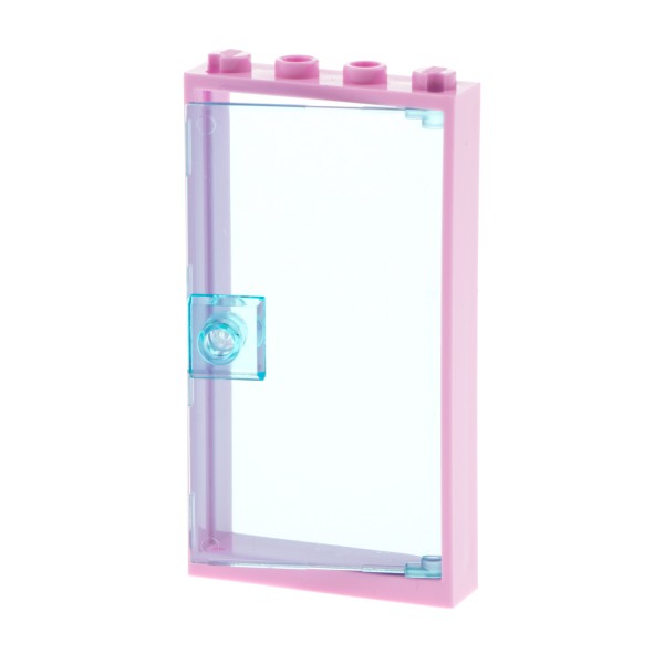1x Lego Tür Rahmen 1x4x6 hell pink Türblatt Scheibe transparent blau 60616 60596