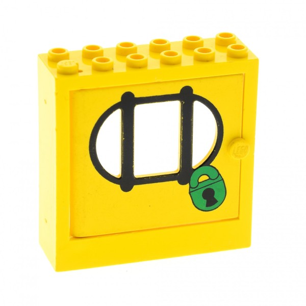 1x Lego Fabuland Fenster 2x6x5 gelb Tür Gitter Polizei Schloss x610c03px2*