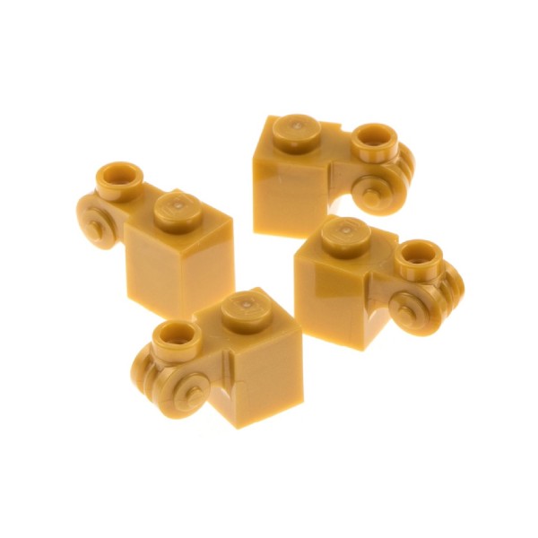 4x Lego Stein modifiziert 1x2x1 perl gold Stuck Schnecke Ornament 6112307 20310