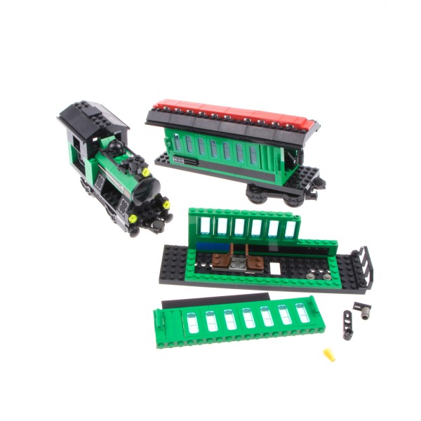 1x Lego Set Zug Eisenbahn Passagier Wagon 10015 Lok KT104 grün unvollständig