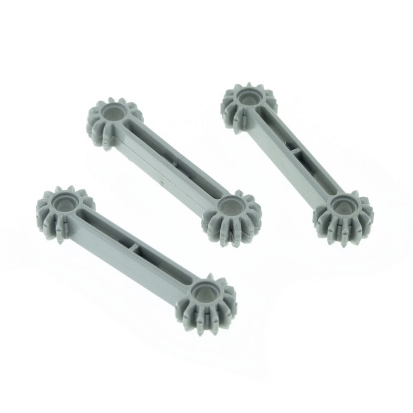 3x Lego Technic Bionicle Zahnstange Arm alt-hell grau 1x7 9 Zähne 10076 41666