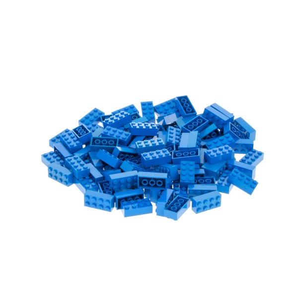 0,2 kg Lego Großpack Set B-Ware abgenutzt blau ca.90 Bau Steine 2x4 3001