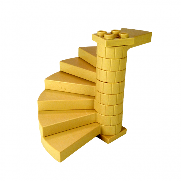 1 x Wendeltreppe mit 8 Stufen beige tan Harry Potter Turm Treppe 40243 Lupin 4752 E21