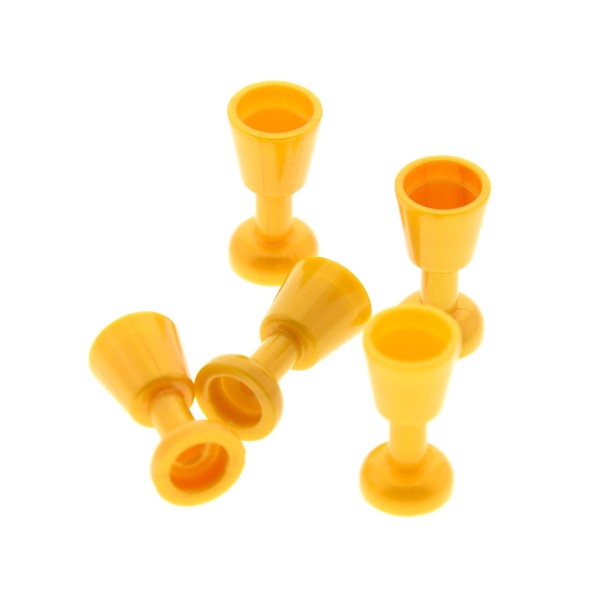 5 x Lego System Geschirr Glas perl gold Kelch Becher Trink Gefäß 4505990 2343 6269 28657