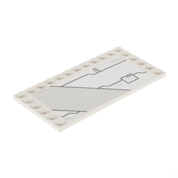 1x Lego Bau Platte 6x12 weiß Fliese Sticker links Star Wars Set 7931 6178pb011L