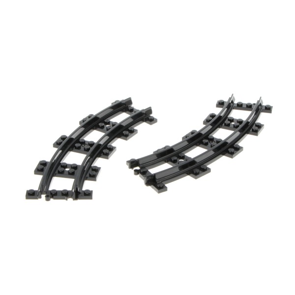 2x Lego Eisenbahn Schiene 19x12x1 schwarz schmal Kurve Gleis Zug 4621929 85976