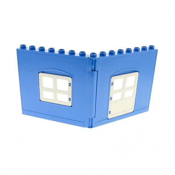 1x Lego Duplo Wand Element hell blau Fenster Tür weiß 2205 2206 51261 51260