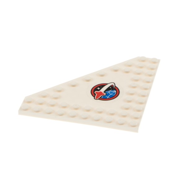 1x Lego Flügel Platte weiß 10x10 Sticker Space Center Logo links 92584pb002L