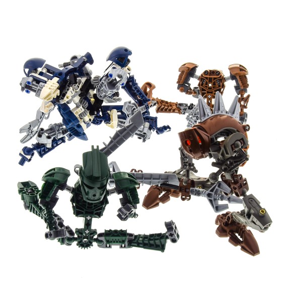 1x Lego Bionicle Figuren Set 8587 8605 8623 braun blau grün unvollständig