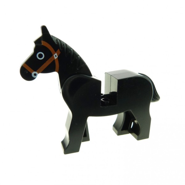 1x Lego Tier Pferd schwarz Bauernhof B-Ware abgenutzt Harry Potter 4493c01pb02