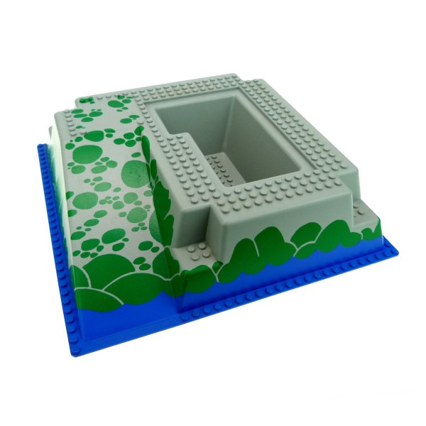 1x Lego 3D Bau Platte B-Ware beschädigt 32x32x6 Rampe grau grün blau 2552px4