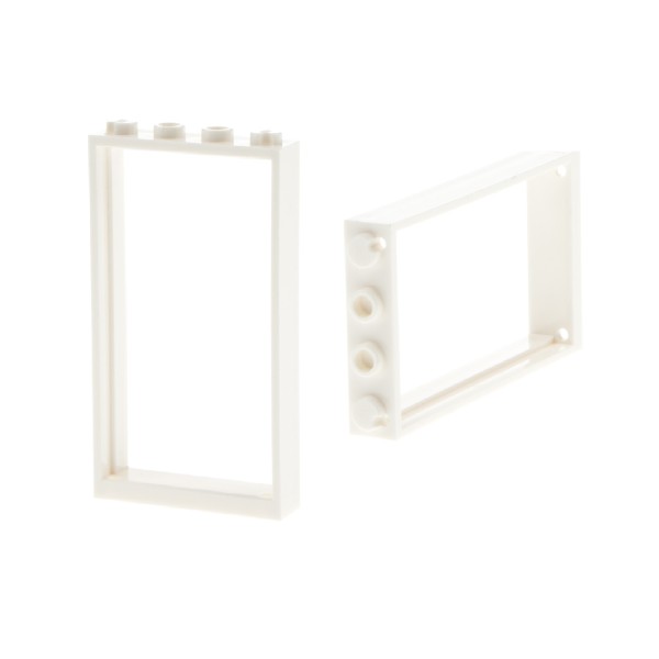 2x Lego Tür Rahmen 1x4x6 weiß ohne Scheibe Haus Fenster 66190 60596