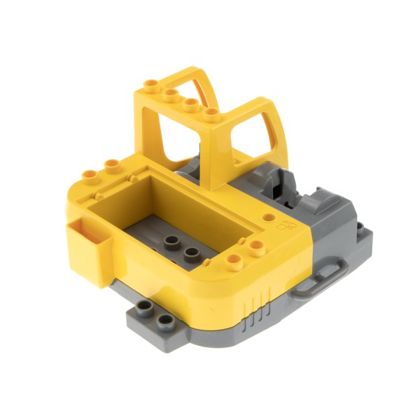 1x Lego Duplo Fahrzeug Bagger Kabine B-Ware abgenutzt 8x8x4 grau gelb 59184cx1