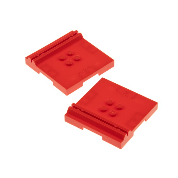 2x Lego Fliese modifiziert 6x6 rot Sports Karten Minifiguren Stand 3550 45522