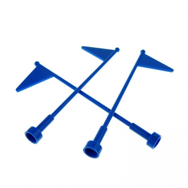 3x Lego Fahne blau Mast mit Flagge Banner Wimpel Antenne 30322