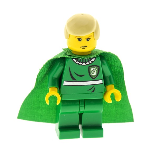1x Lego Harry Potter Figur Draco Malfoy grün Umhang Quidditch Uniform 4726 hp020