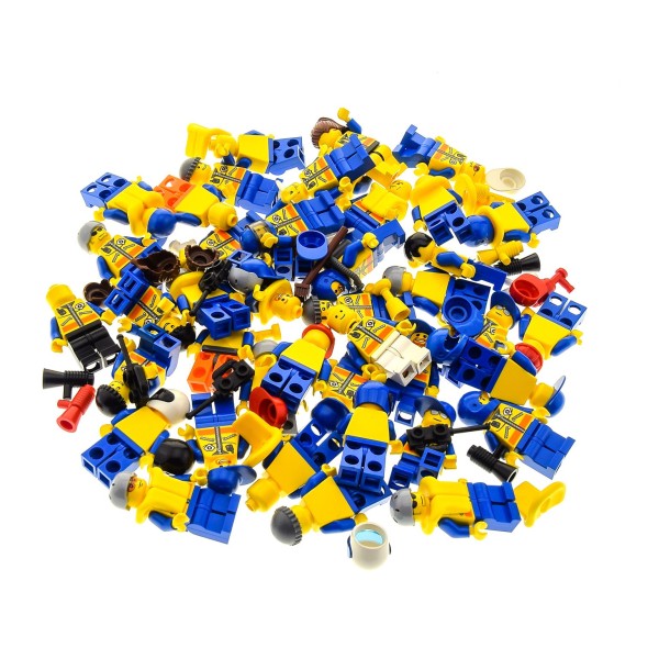 5 x Lego System City Mini Figuren Figur Torso gelb bedruckt Jacke Weste Coast Guard 973pb0488 mit Zubehör Kopfbedeckung zufällig gemischt 