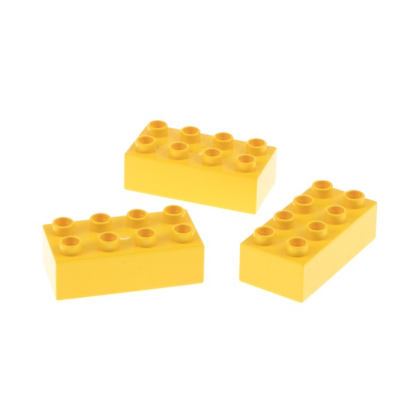 3x Lego Duplo Bau Stein B-Ware abgenutz gelb 2x4 Basic 4290060 31459 3011