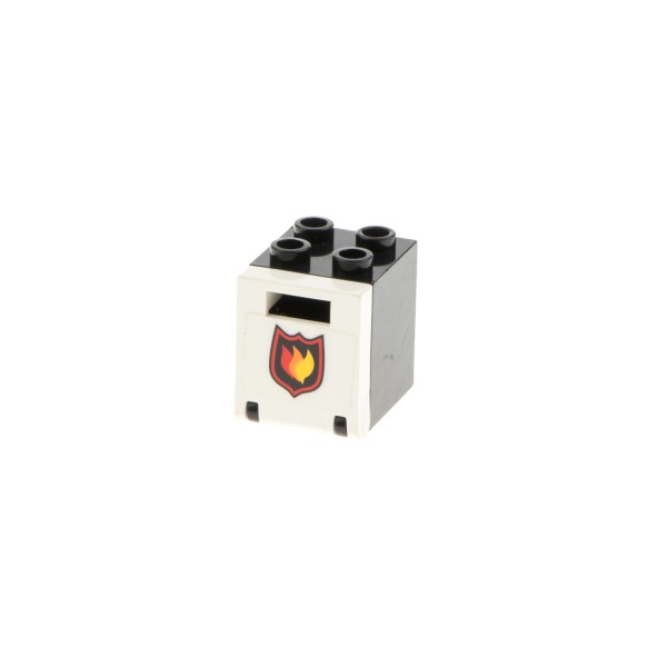 1x Lego Schrank Container Box 2x2x2 schwarz Tür weiß Feuerwehr 4346pb15 4345