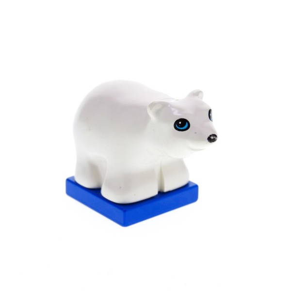 1x Lego Duplo Tier Eisbär Baby B-Ware abgenutzt weiß Augen blau 2334c02pb01