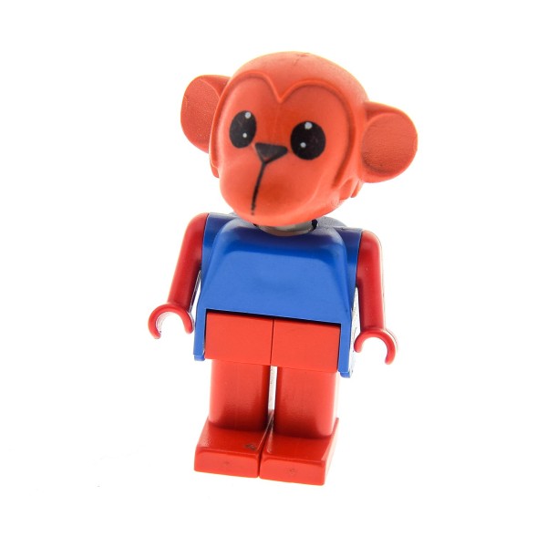 1 x Lego System Fabuland Tier Affe Monkey 7 rost rot braun Torso blau Beine rot 3604 fab8c