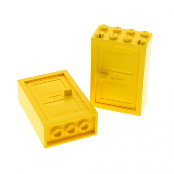 2x Lego Tür Rahmen 2x4x5 gelb Türblatt gelb Haus 4130 4131 4130c03