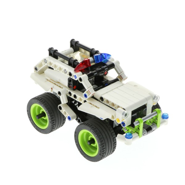1x Lego Technic Set Auto Polizei Abfangjäger Jeep 42047 weiß unvollständig