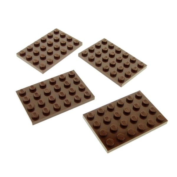 4x Lego Bau Platte 4x6 rot braun Basic Grundplatte Star Wars 75059 4271874 3032