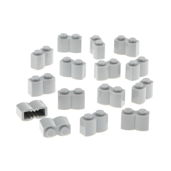 15x Lego Bau Stein modifiziert 1x2x1 neu-hell grau Palisade Holz Profil 30136