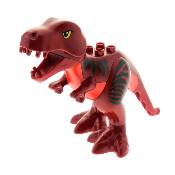 1x Lego Duplo Tier Dino T-Rex dunkel rot grün Saurier Zoo Set 5598 60764c02pb01