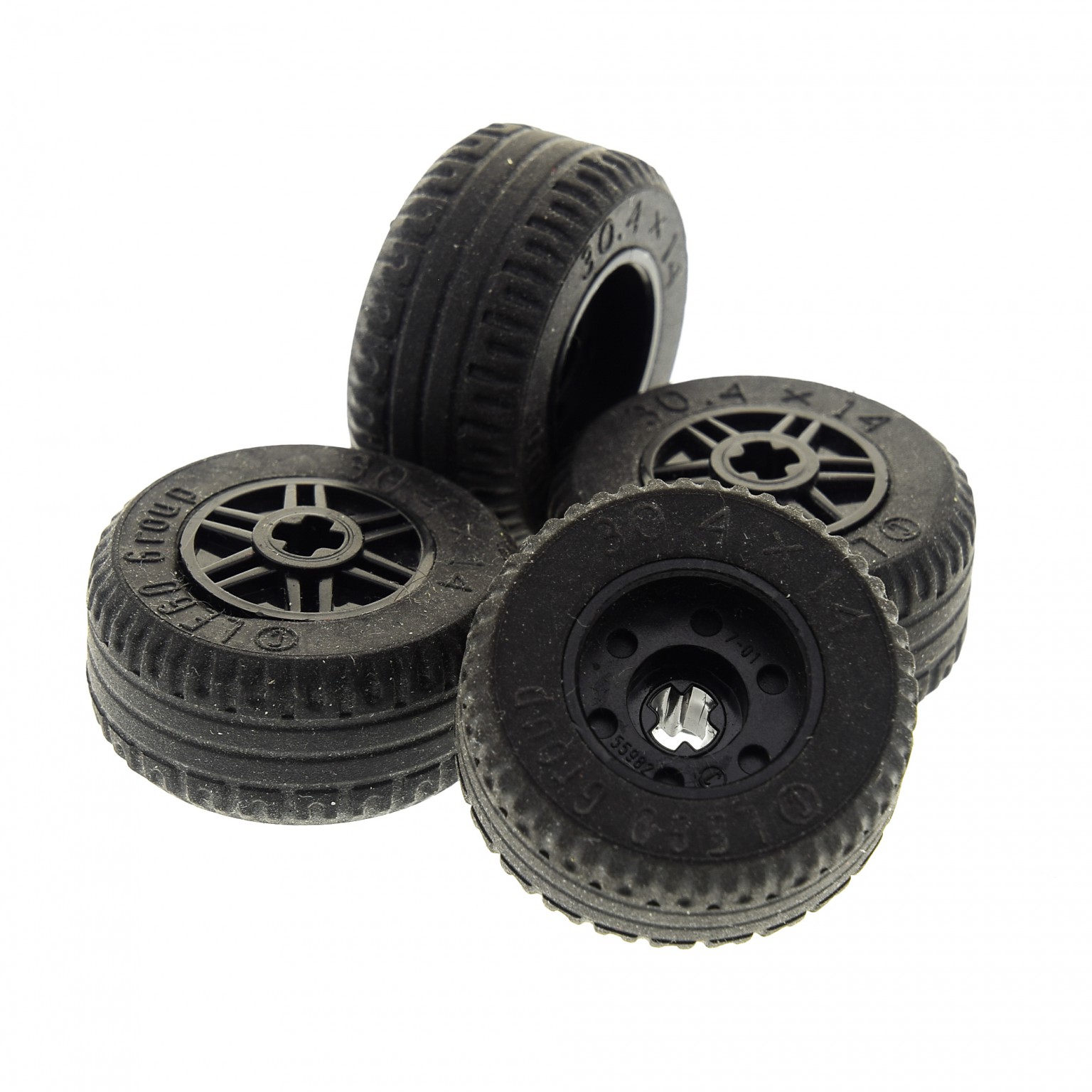 4 Suspension link Axle Bricks 18mm Lego 8 x Grey Spoked Wheels with Tyres 