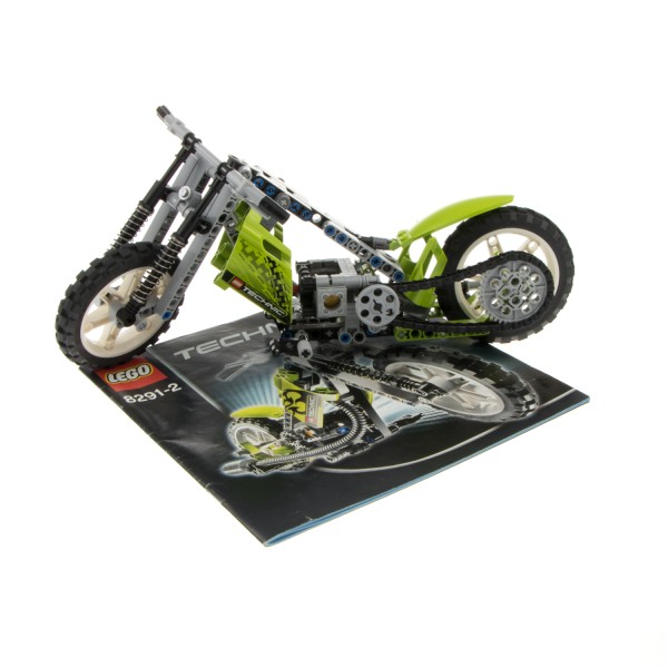 1x Lego Technic Set Dirt Bike Motorrad 8291 hell grün Bauanleitung unvollständig