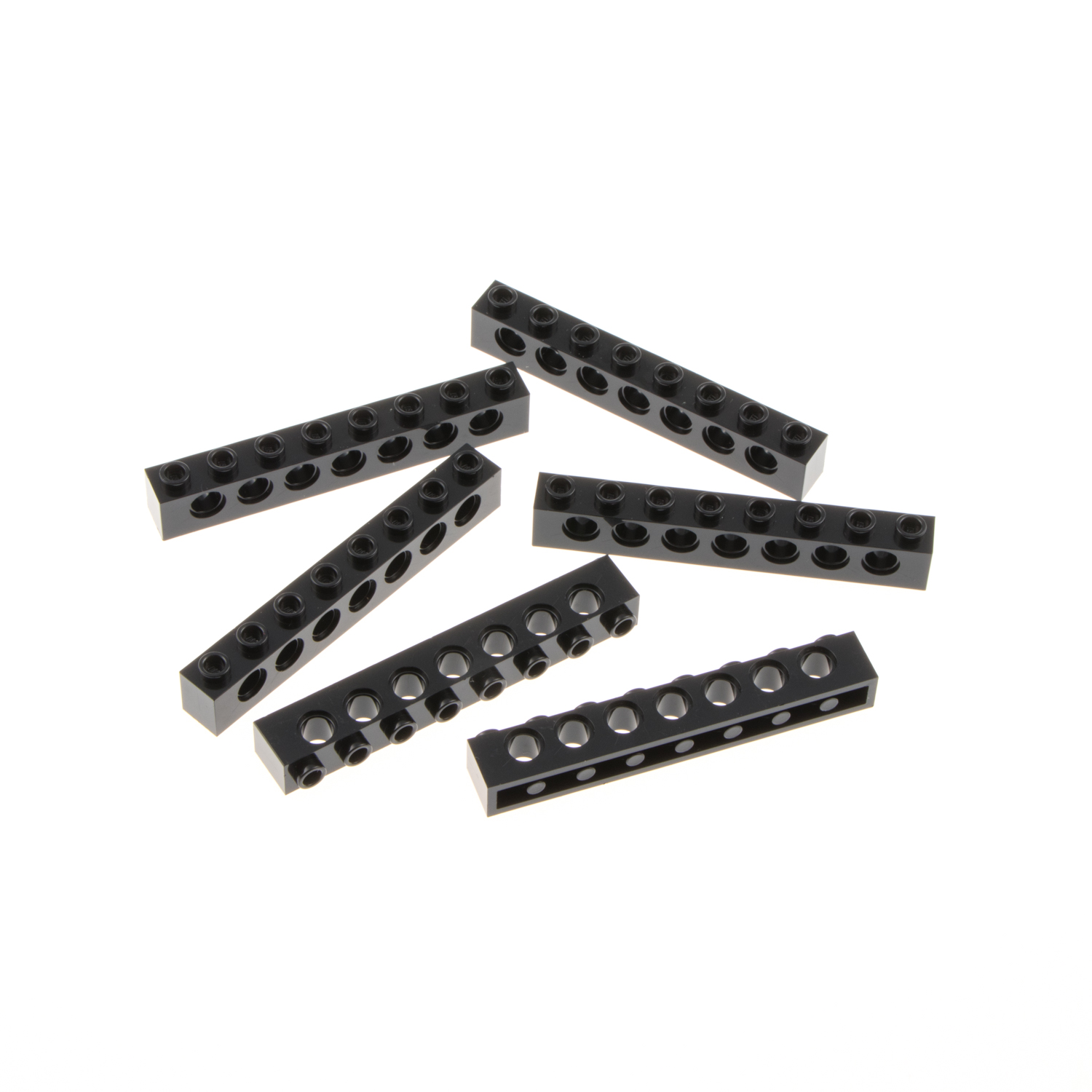 Ersatzteile LEGO® 10x Lochbalken Stein 1x8 schwarz Technic 3702 