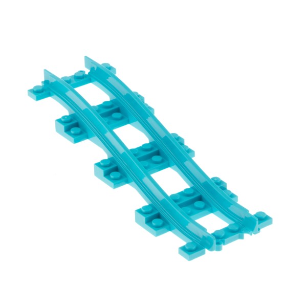 1x Lego Eisenbahn Schiene B-Ware abgenutzt 16x6x4 hell blau Gleis 41130 25086