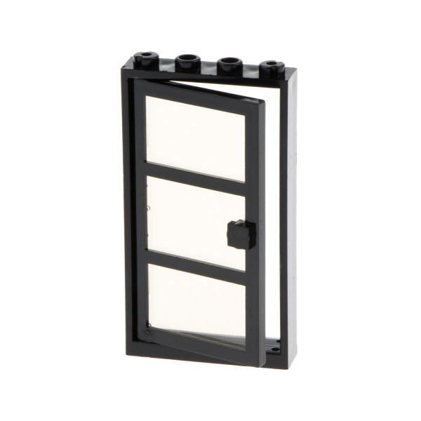 1x Lego Tür Rahmen 1x4x6 schwarz Türblatt Scheibe transparent braun 30179c05