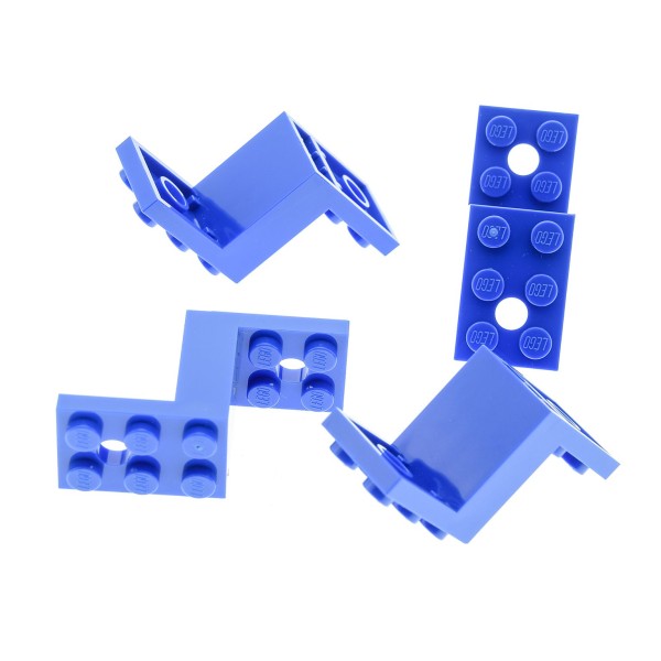 4 x Lego System Winkel Platte blau 5x2x2 1/3 Bau Winkelträger Stein mit 2 Löchern Noppen Halter 76766