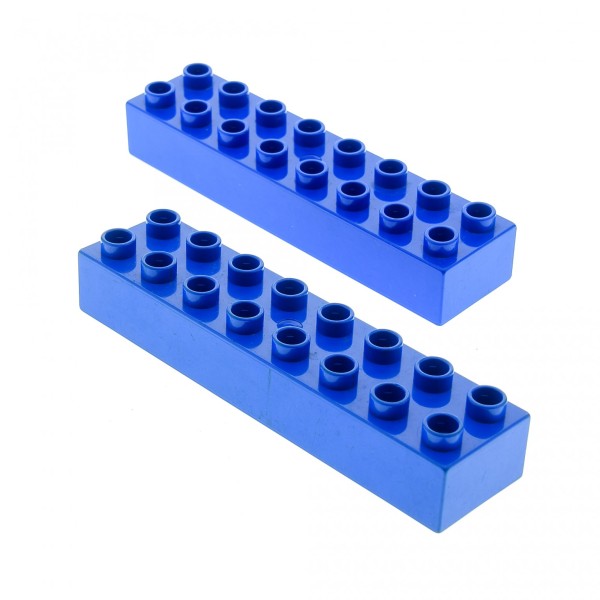 2x Lego Duplo Bau Stein 2x8 blau Set 10545 5828 3772 3620 419923 4199
