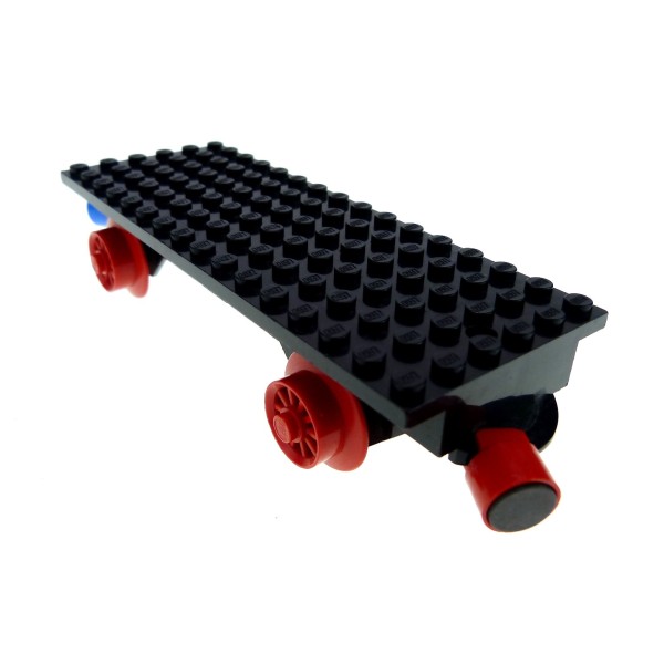 1 x Lego System Anhänger schwarz 6 x 16 mit 2 Magneten rot und blau 6x16 Zug Eisenbahn Wagon Wagen für Set 163 725 128 131 736c02