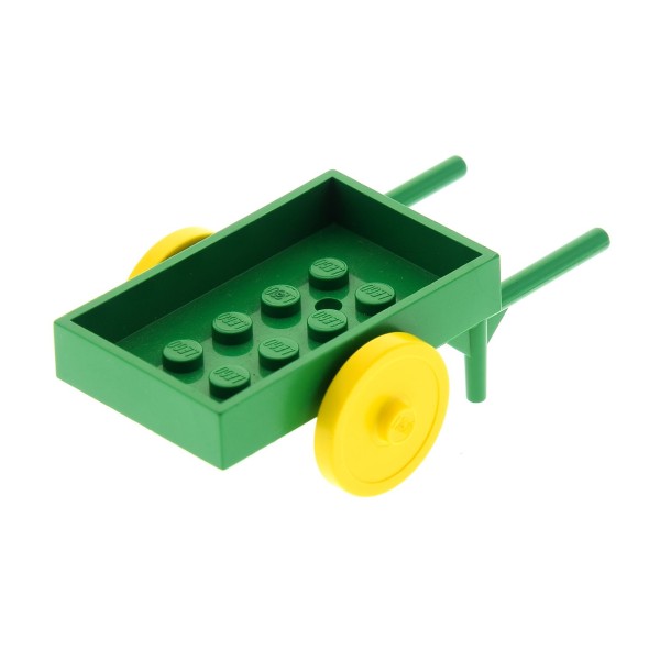 1x Lego Fabuland Schubkarre grün Hand Karre 2 Räder gelb Garten 3604 fabad6c01
