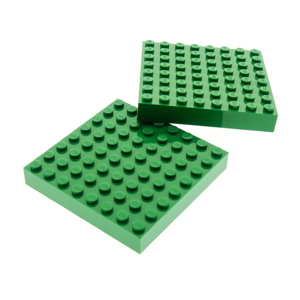 4201 2 Stück Bauplatte Grundplatte 8x8 x1 grün 26 # Lego 