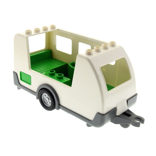 1x Lego Duplo Wohnwagen Camper weiß hell grün Klappe grau Caravan 5655 89198c01