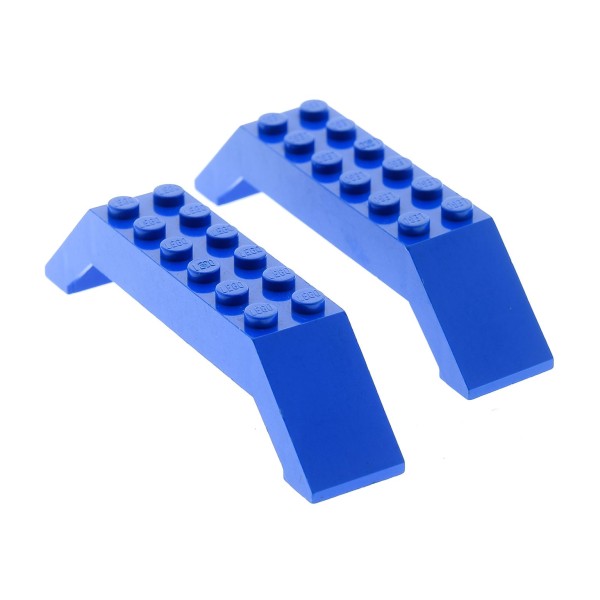 2x Lego Bogenstein blau 45° 10x2x2 schräg Dach Brücke 4114031 30180