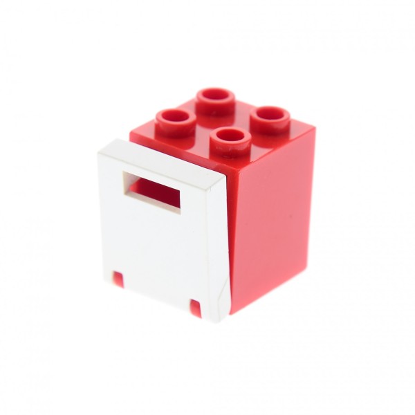 1x Lego Schrank Container Box rot 2x2x2 Klappe weiss 4261628 4346 4345