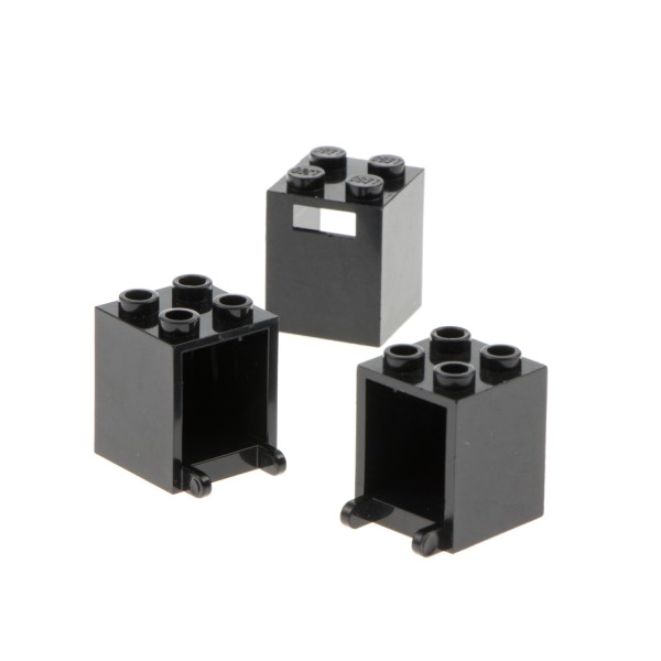 3x Lego Schrank Container Box 2x2x2 schwarz Gehäuse Briefschlitz 30060 4345