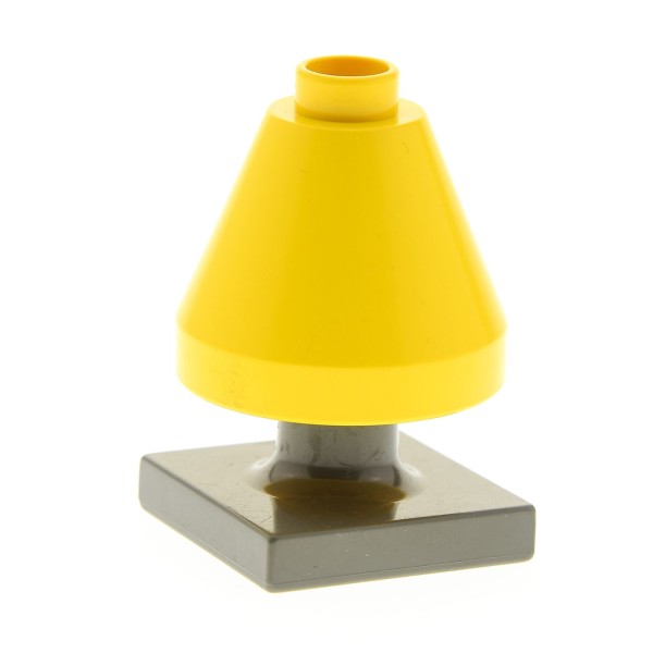 1x Lego Duplo Möbel Lampe gelb 2x2x1 2/3 Schirm Ständer dunkel grau 4378 4375