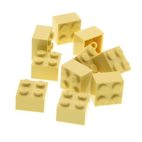 10x Lego Bau Stein 2x2x1 beige 300305 4114306 6223 35275 3003