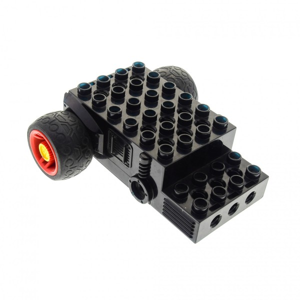 1 x Lego Duplo Toolo Electric Motor DEFEKT schwarz rot Felge Reifen für RC Dozer (2949) Fahrzeuge Action Wheelers duprcbase