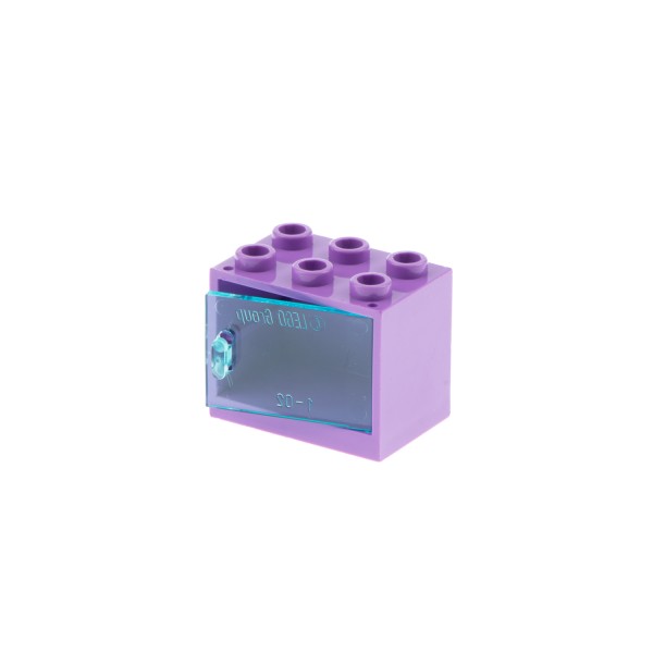 1x Lego Schrank Gehäuse 2x3x2 medium lavendel Tür transparent blau 4533 4532b