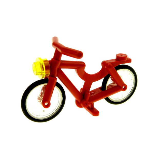 1x Lego Fahrrad City rot Speichen Reifen Scheinwerfer gelb 65574 73537 4719c01