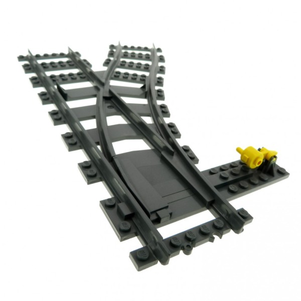 1x Lego Weiche Schiene neu-dunkel grau rechts Weichensteller Zug 2866 53404